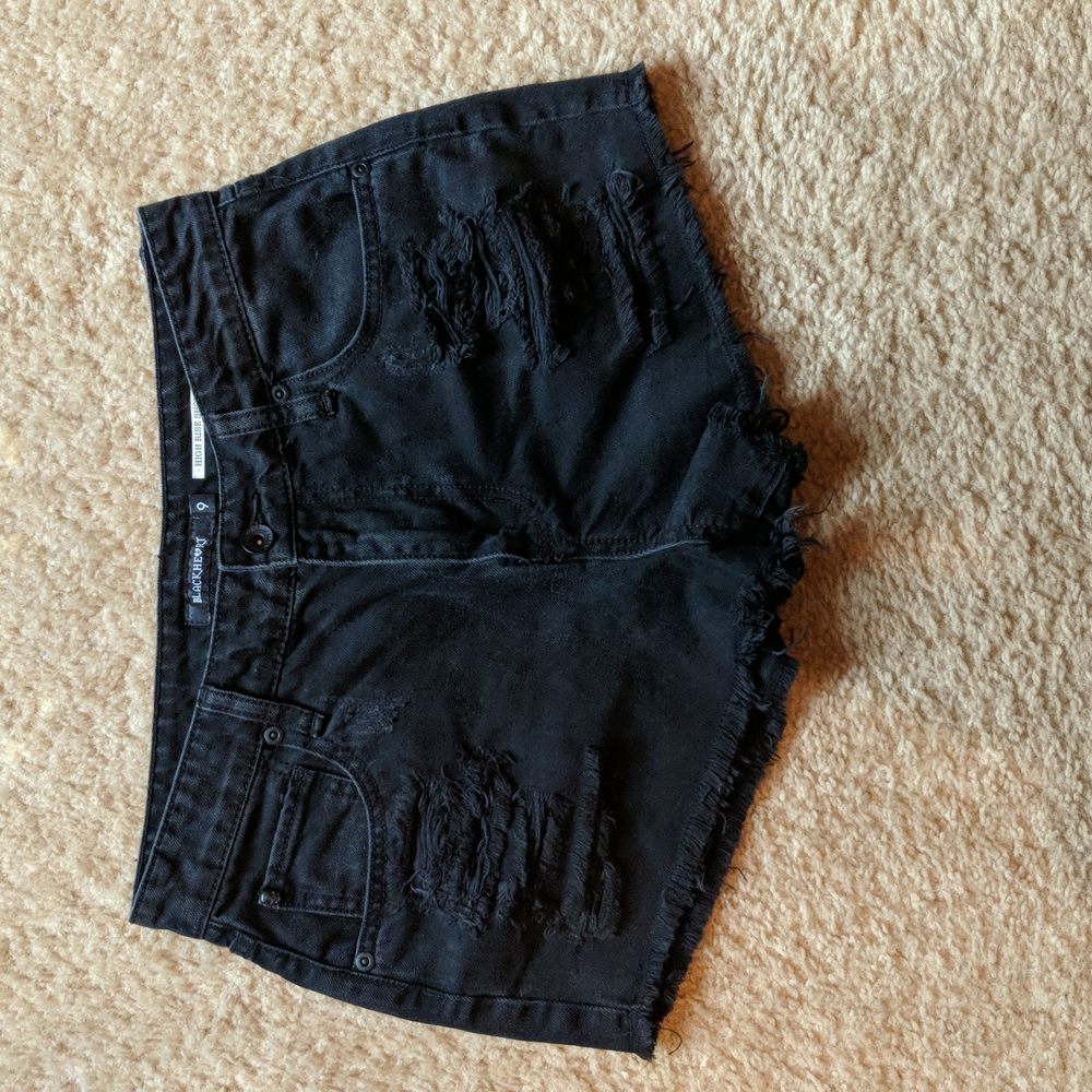 Blackheart High Rise Distressed Denim Juniors Shorts